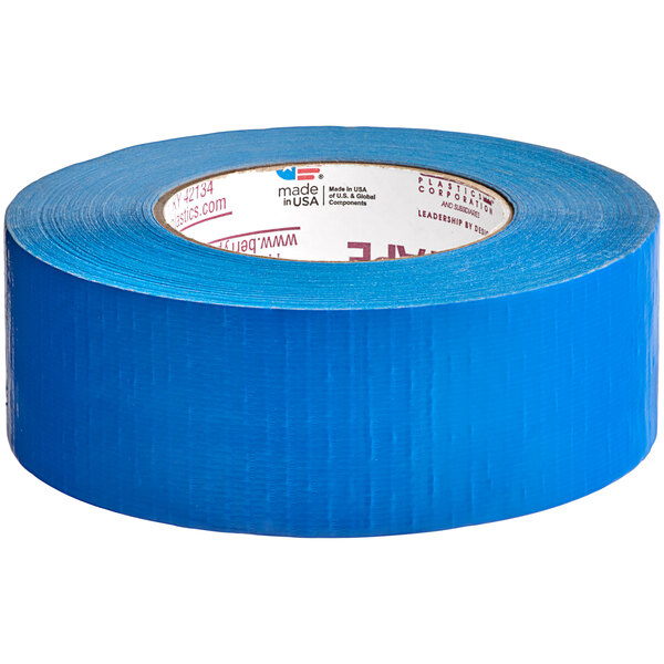 A roll of blue Nashua duct tape.