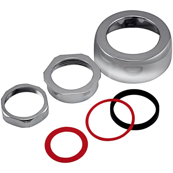 A Sloan 1 1/2" Flange Kit with metal and rubber parts.