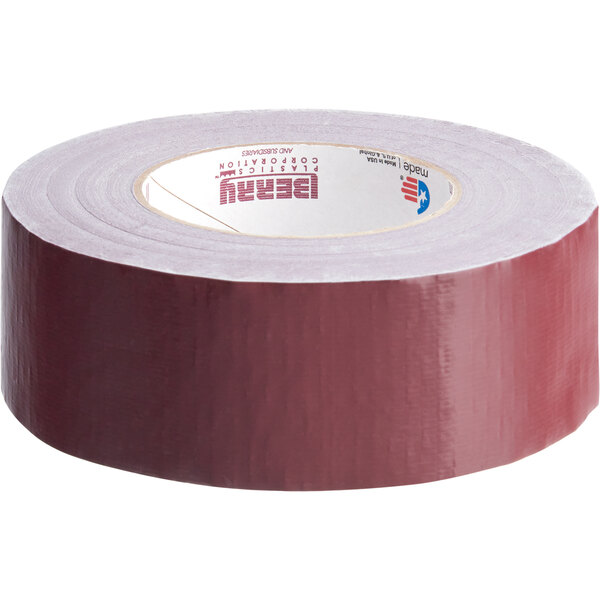 A roll of Nashua burgundy duct tape with a white label.