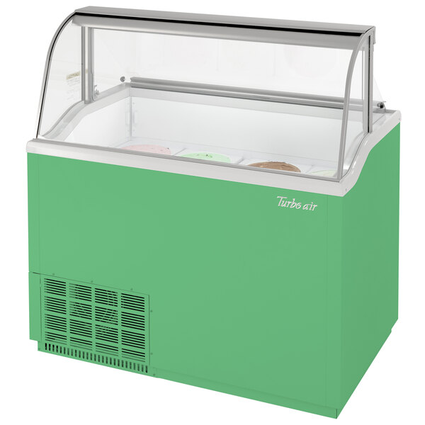 Turbo Air TIDC-47G-N 47" Green Low Curved Glass Ice Cream Dipping Cabinet