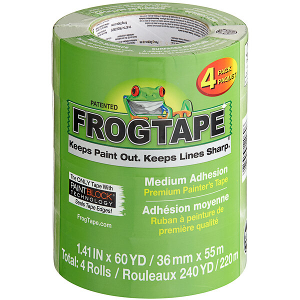 A green roll of FrogTape with green and white packaging.