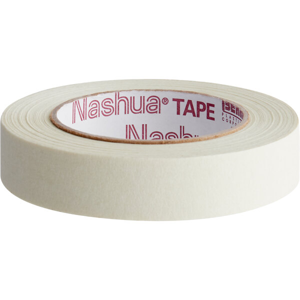 A roll of Nashua natural utility masking tape with red text on the label.