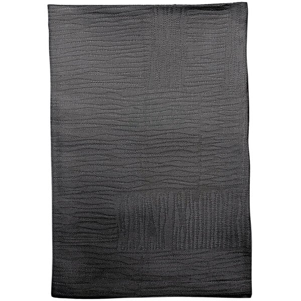 A black rectangular cloth with a textured pattern.