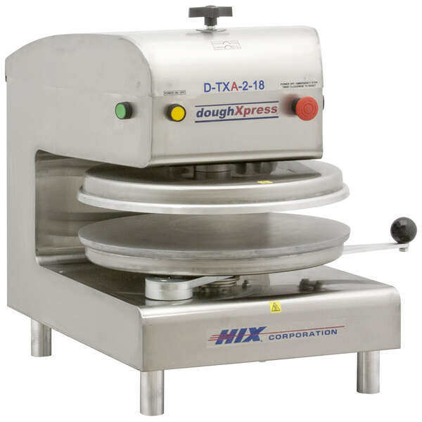 DoughXpress D-TXA-2-18 18" Dual-Heat Air Automatic Stainless Steel Heavy Duty Pizza / Tortilla Dough Press - 240V, 3100W