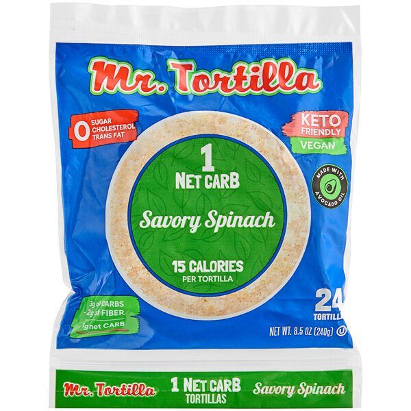 Mr. Tortilla 4" Low Carb Savory Spinach Tortillas 864/Case