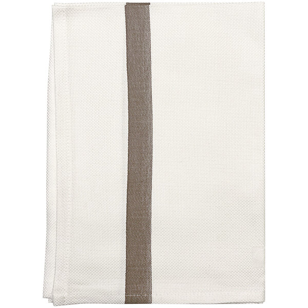 A white cloth with a brown stripe.