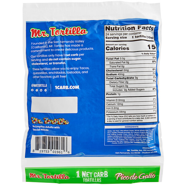 Mr. Tortilla 4" Low Carb Pico de Gallo Tortillas 864/Case