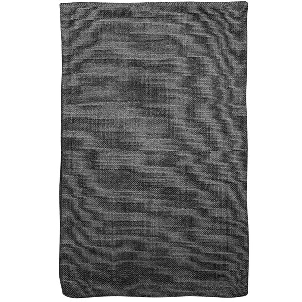 A black rectangular cloth napkin with a slub texture.