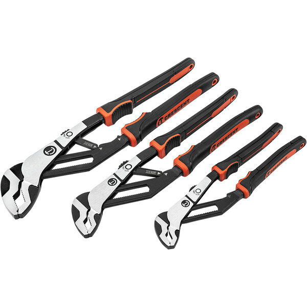 Crescent Tools Z2 3 Piece AutoBite Tongue and Groove Plier Set CRE