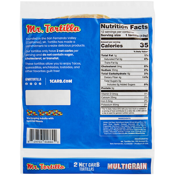 Mr. Tortilla 6" Low Carb Multigrain Tortillas 384/Case