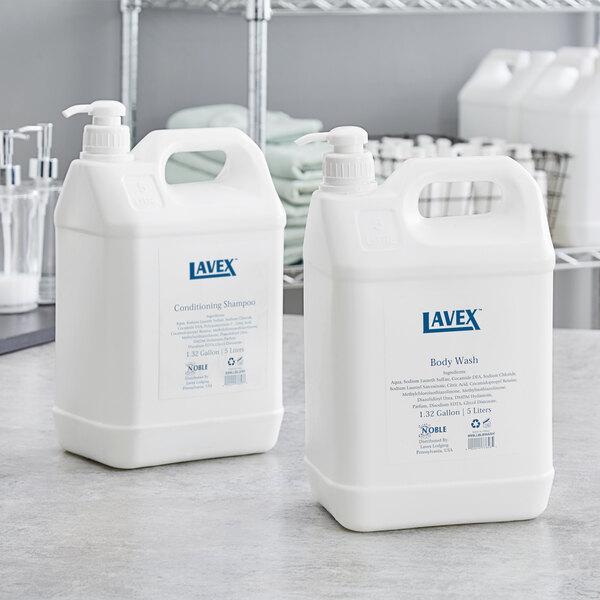 Lavex 1.32 Gallon Hotel and Motel Conditioning Shampoo and Body Wash Kit