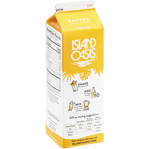 Island Oasis Banana Frozen Beverage Mix 32 fl. oz. 12/Case
