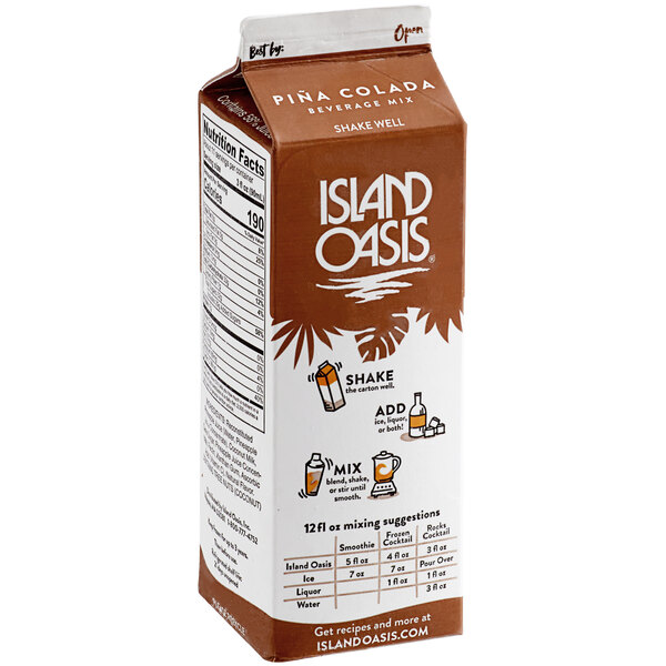 Island Oasis Pina Colada Frozen Beverage Mix 32 fl. oz. 12/Case