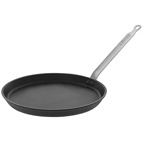 A black de Buyer Choc Intense fry pan with a handle.