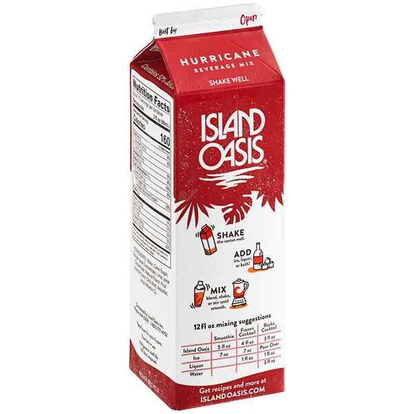 Island Oasis Hurricane Frozen Beverage Mix 32 fl. oz. 12/Case