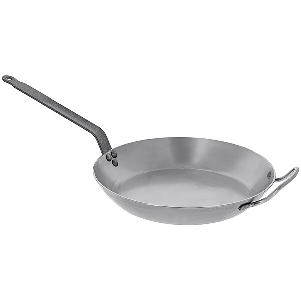 de Buyer Carbone Plus 12 9/16" Carbon Steel Fry Pan with Helper Handle 5110.32
