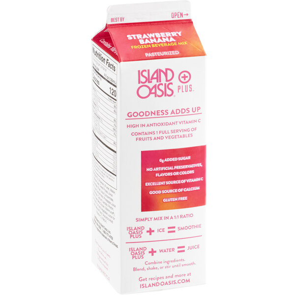 Island Oasis Plus Strawberry Banana Frozen Beverage Mix 32 fl. oz. 12
