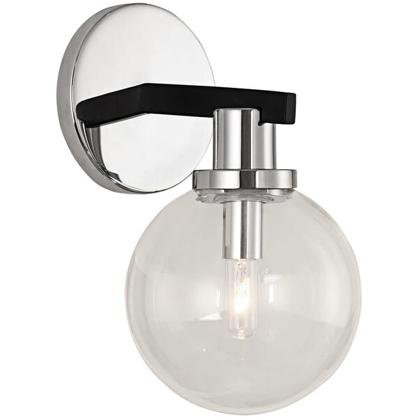 A Kalco Cameo wall sconce with clear glass globe.