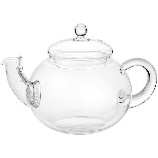 Hario Jumping Tea 27 oz. Round Glass Teapot with Stainless Steel
