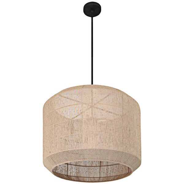 Kalco Cebu 5Light 26" NatureInspired Pendant Light with Woven Jute