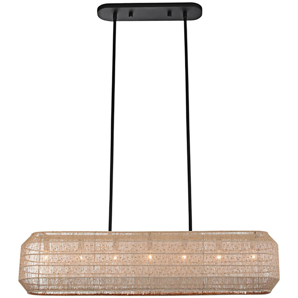Kalco Cebu 7Light 44" NatureInspired Island Light with Woven Jute