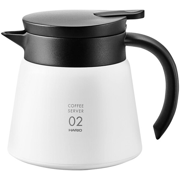 Hario VHS60W V60 20 oz. Size 02 White Insulated Stainless Steel Coffee