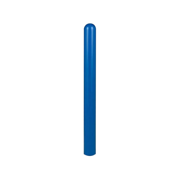 A blue Innoplast BollardGard cover for a round bollard pole.