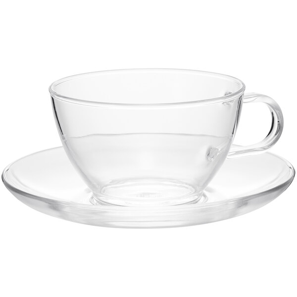 Hario 7.8 oz. Glass Tea Cup and Saucer