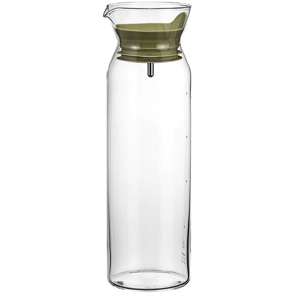 Hario 30 oz. Glass Water Pitcher with Smoky Green Lid