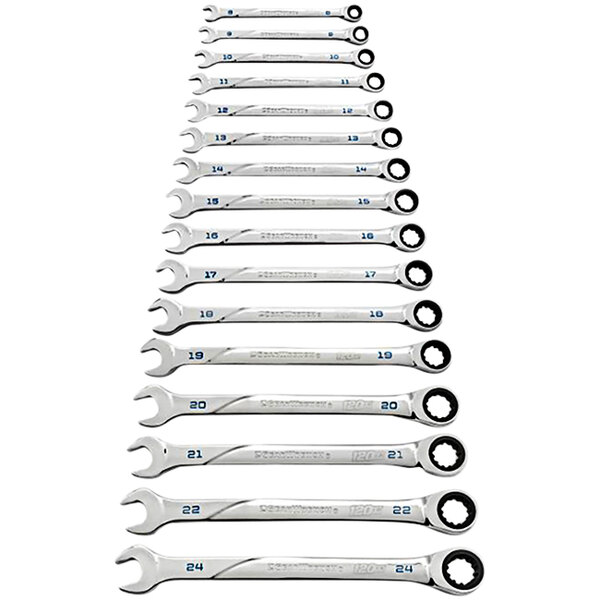 Gearwrench 120XP 16Piece Universal Spline XL Ratcheting Metric Combination Wrench Set 86427