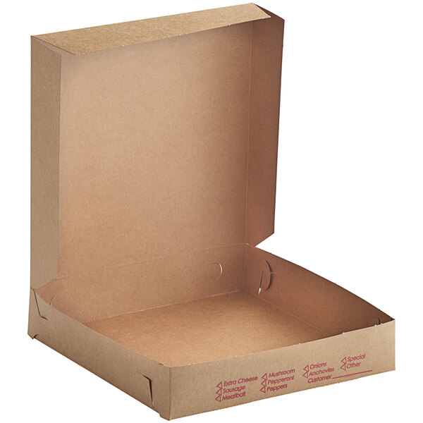 Choice 10" x 10" x 1 1/2" Clay Coated Customizable Kraft Pizza Box