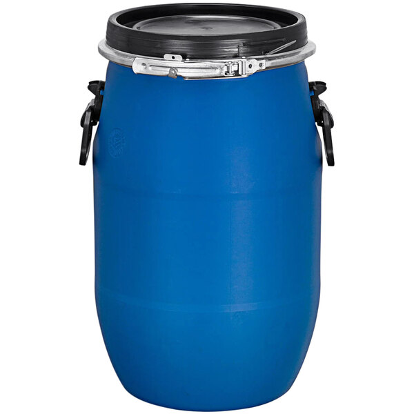 Jescraft 16 Gallon High Density Polyethylene Open Head Barrel Drum with Top Cover for Jescraft