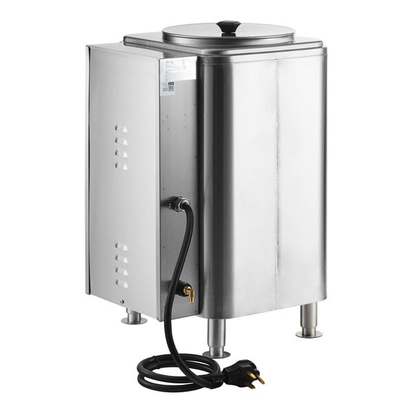 An Avantco stainless steel hot water dispenser with a black cord.