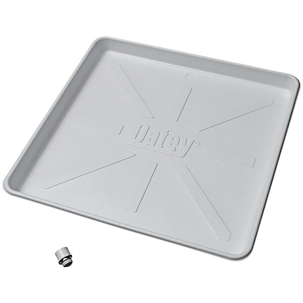 A white square tray with ribs.