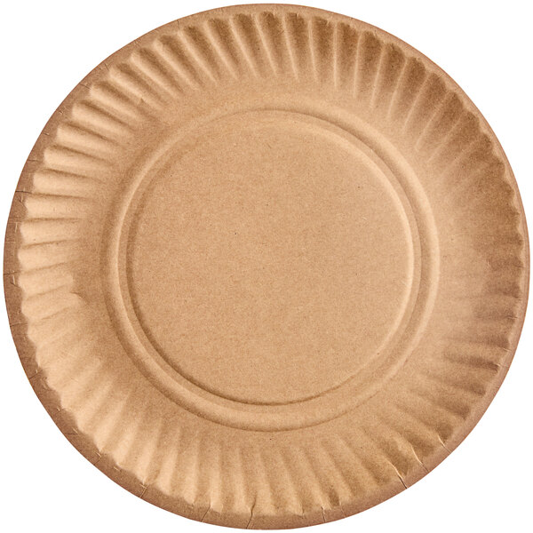 9" Kraft Paper Plates Uncoated 100/Pack
