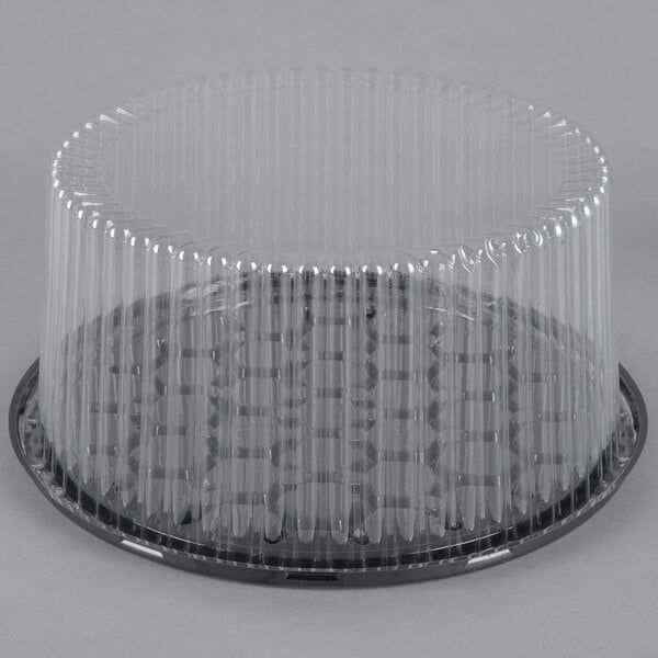 Round Plastic Container   9¨x 3.25¨ Fluted Dome for 7¨Cake Clear FDA R-PET 10Pcs 
