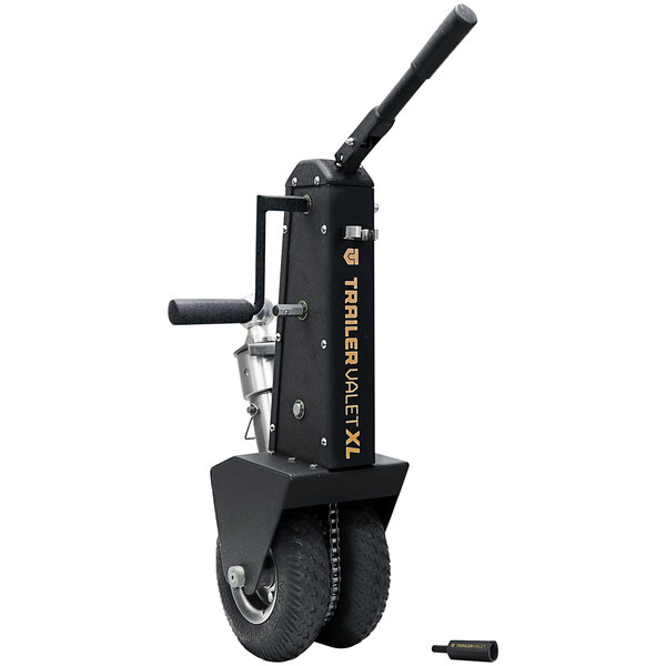 A black Trailer Valet XL machine with a wheel and handle.