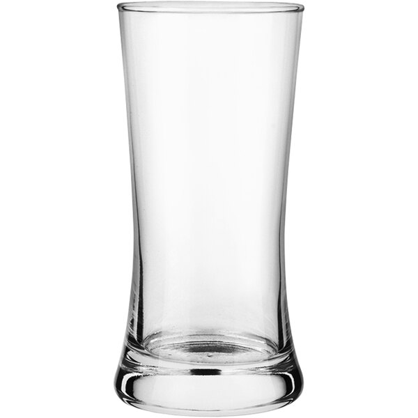 A clear Tango long drink glass on a white background.