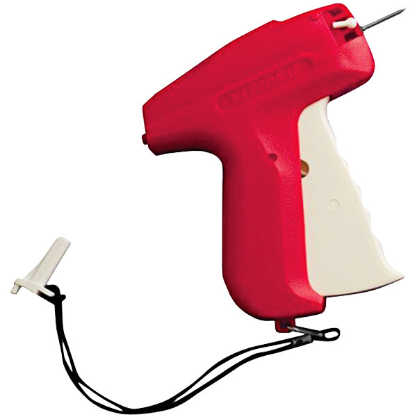 A red and white standard tagging gun.