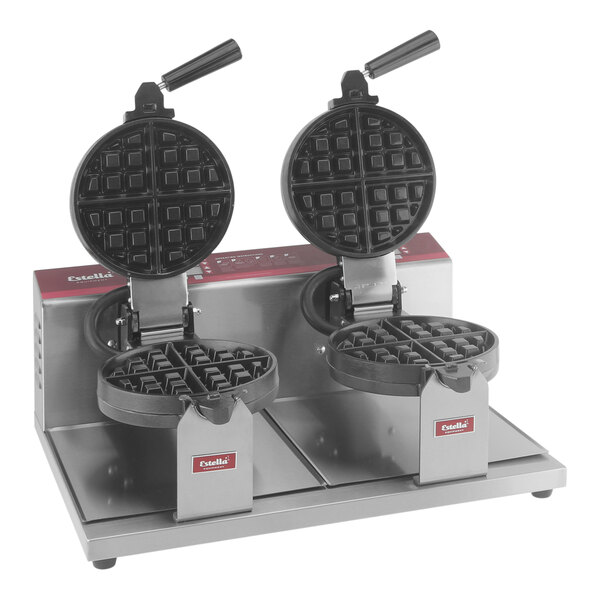 Estella WBMX2A Double Belgian Waffle Maker 120V, 1820W