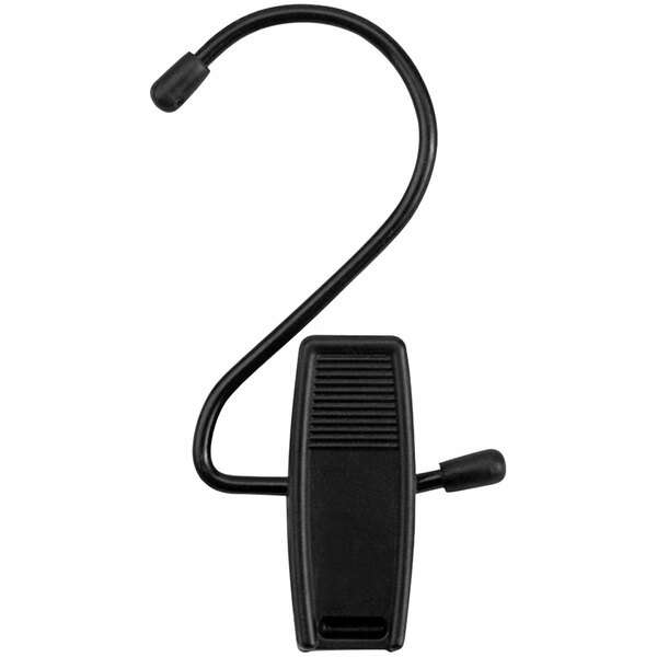 A 4 1/2" black plastic Hang-All clip with a black hook.