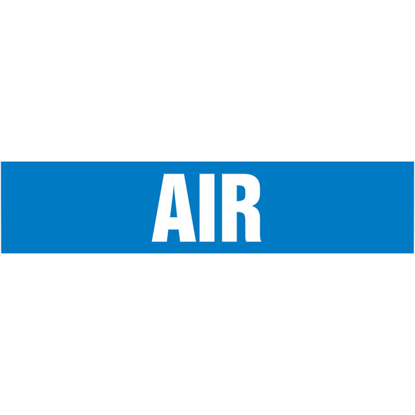 A blue rectangular sign with white text reading "AIR" and "PIPE" with a white border and white rectangular border.
