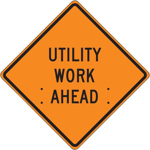 Accuform 48" x 48" "Utility Work Ahead" RollUp Construction Sign FRC432MV