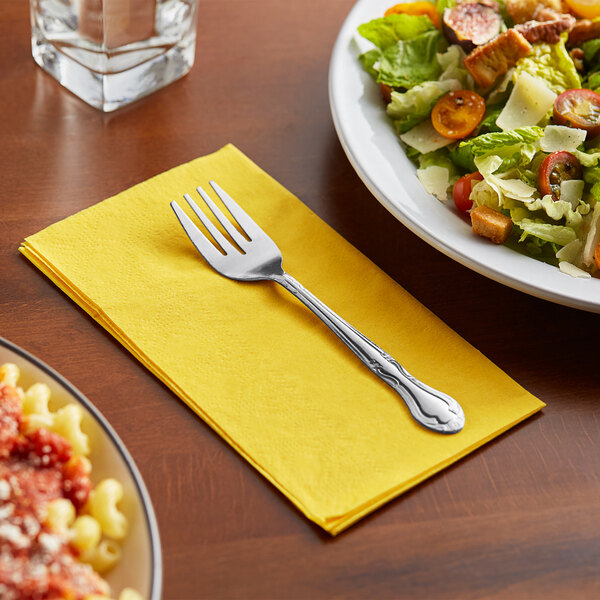 Sun Yellow Paper Dinner Napkins, 2Ply, 15" x 17" Hoffmaster 180540