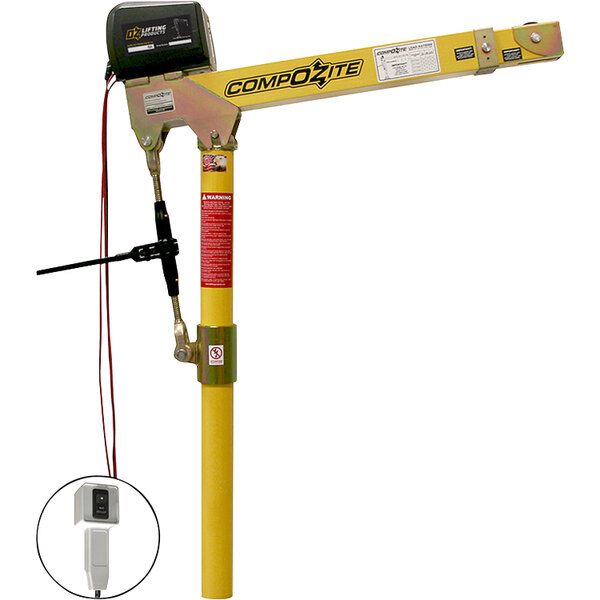 OZ Lifting Products Compozite Davit Crane with 12V DC Electric Winch