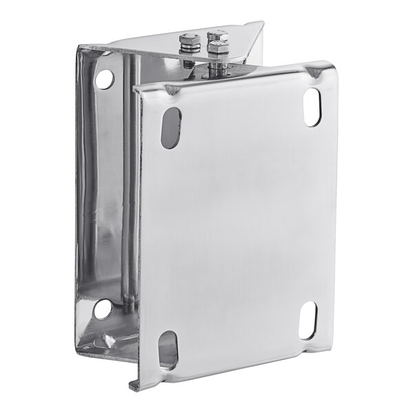A stainless steel Regency swivel mount plate with two holes.