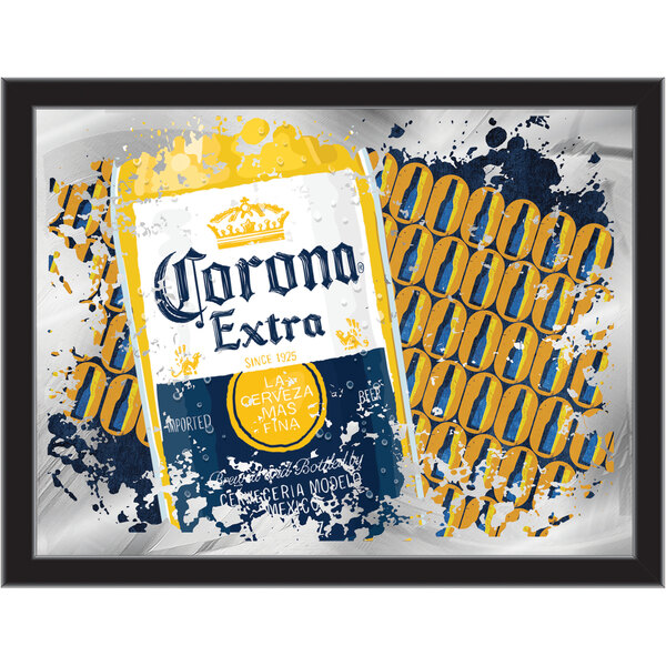 Holland Bar Stool 17" x 22" Corona Gold Bottle Logo Mirror