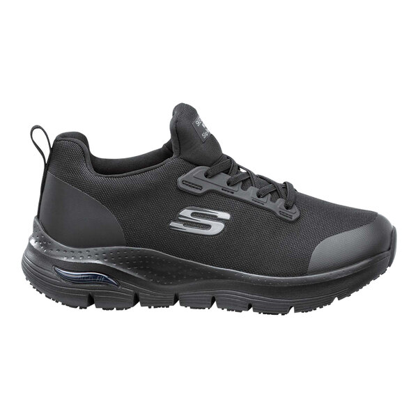 Skechers Leslie Women's 5 Arch Fit Medium Width Black Alloy Toe