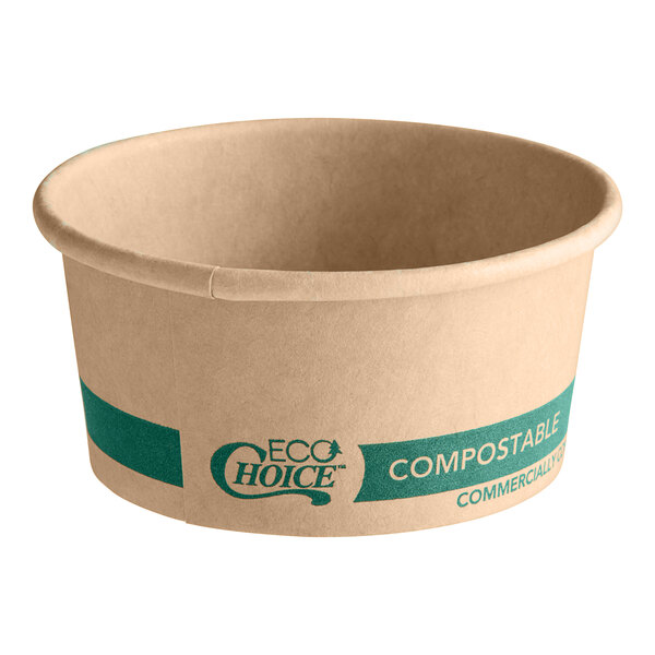 EcoChoice 2 oz. Round Kraft Bio-Lined Compostable Take-Out Container 2 ...