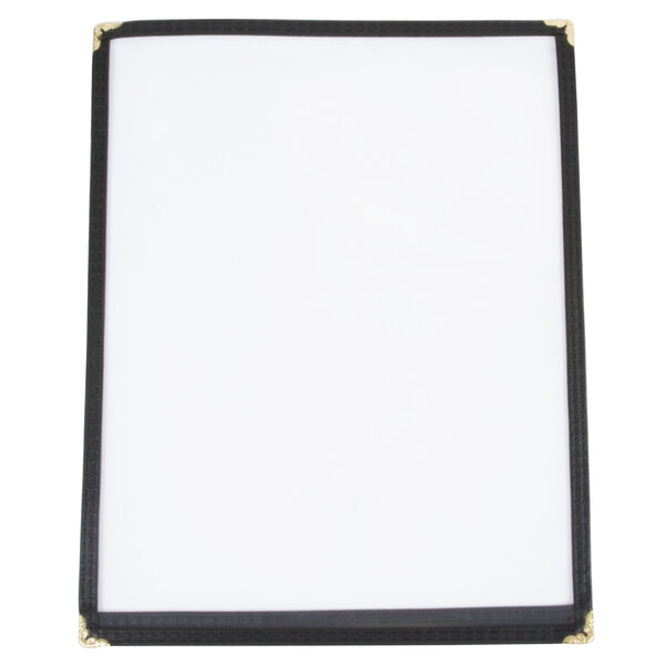 8.5 x 11 FLKQC Restaurant Menu Covers Holders 8.5 X 11 5, 6 View Pack of 5 Synthetic Leather 6 View Menu Holder Covers Book Style with Angled Corners Black for Wine List